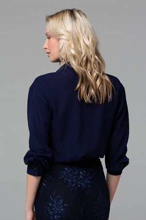 Zefir: Блуза с отложным воротником PERI синяя - фото 2