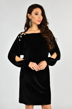 LiPar: Бархатное Платье Чёрное 3337 черный - фото 1