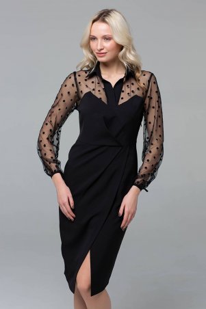 Zefir: Платье с верхом из сетки TORN черное - фото 1