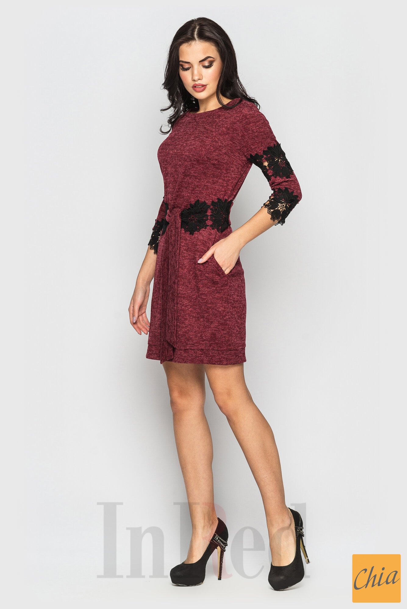 Платье "EMILIA" бордовое