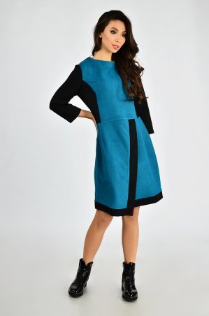 LiPar: Платье с асимметричной полочкой Бирюза Батал 658 бирюза - фото 1