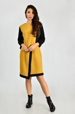 LiPar: Платье с асимметричной полочкой Жёлтое Батал 658 желтый - фото 1