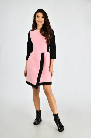 LiPar: Платье с асимметричной полочкой Розовое Батал 658 розовый - фото 1