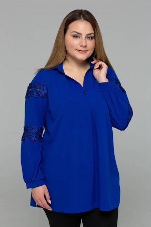 Tatiana: Нарядная блуза с кружевом АНДРЕА электрик - фото 1