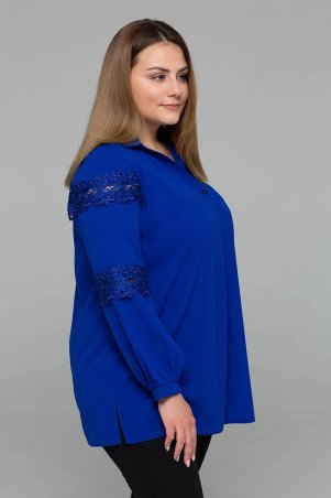 Tatiana: Нарядная блуза с кружевом АНДРЕА электрик - фото 2