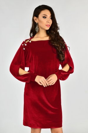LiPar: Бархатное Платье Красное 3337 красный - фото 1