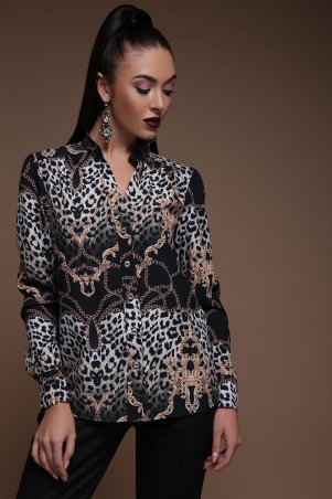 Glem: Блуза Леопард-цепи  Эльвира д/р - фото 1
