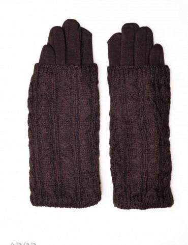 ISSA PLUS: Женские перчатки 4203_темно-коричневый - фото 1