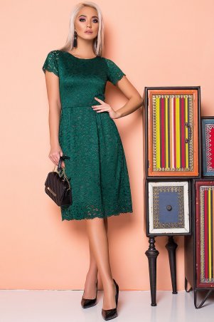 Garda: Зеленое Платье С Гипюром 300461 - фото 1