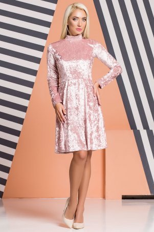 Garda: Розовое Велюровое Платье Под Горло 300450 - фото 1