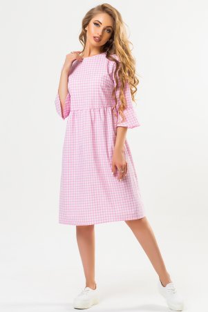 Garda: Платье С Бантиками На Спине В Розовую  клетку 300422 - фото 1