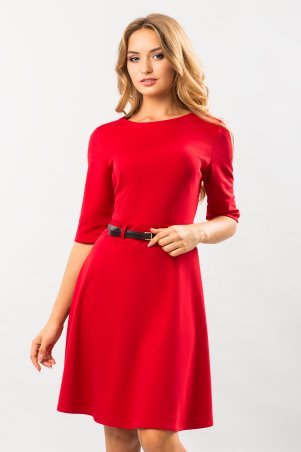 Garda: Платье Джерси С Поясом И Шлевкой Красное 300260 - фото 1