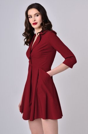 LiPar: Платье с глубоким декольте в "лапку" Красное 3355/3 красный - фото 1