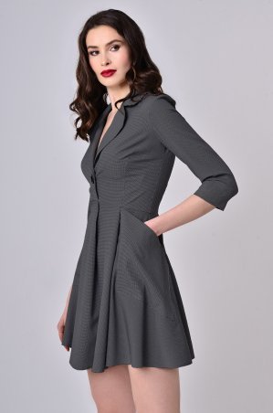 LiPar: Платье с глубоким декольте в "лапку" Серое 3355/3 серый - фото 1
