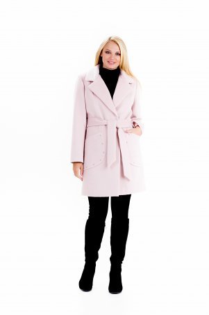 Vicco: Пальто женское весеннее с поясом "ALPAKA" (цвет розовый) 2390 - фото 1