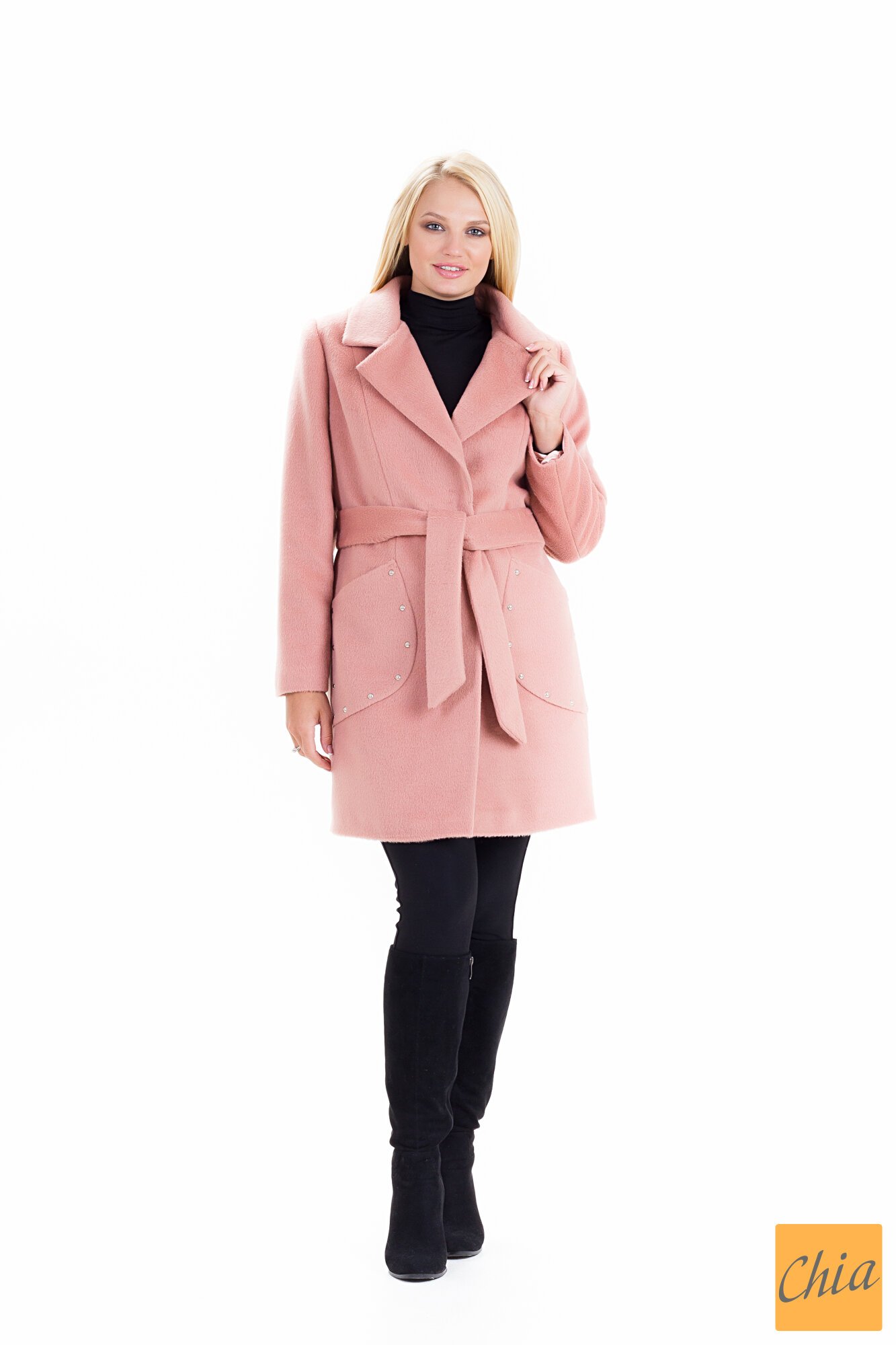 Пальто женское весеннее с поясом "ALPAKA" (цвет терракотовый)