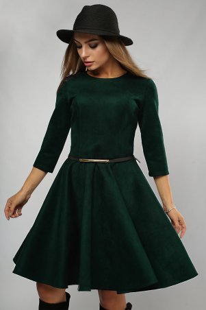 LiPar: Платье замша юбка-солнце Зелёное 3072 зеленый - фото 1