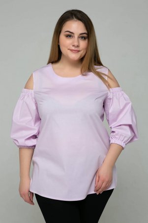 Tatiana: Блуза с вырезами на плечах ЛЕСЯ сиреневая - фото 1