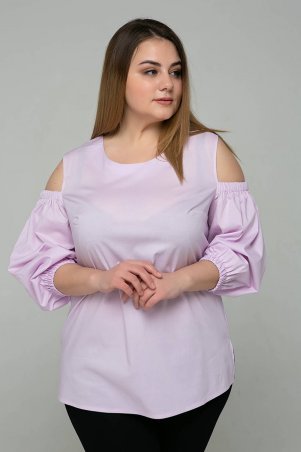 Tatiana: Блуза с вырезами на плечах ЛЕСЯ сиреневая - фото 2