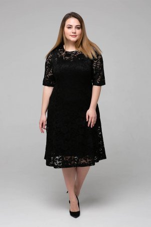 Tatiana: Гипюровое платье с чехлом ИВОНА черное - фото 1