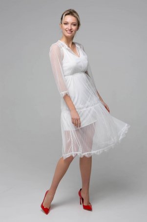 Zefir: Платье из сетки RONA белое - фото 1