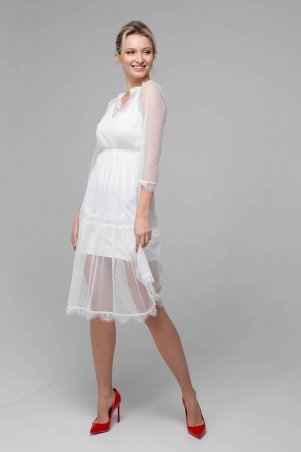 Zefir: Платье из сетки RONA белое - фото 2