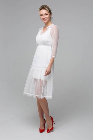 Zefir: Платье из сетки RONA белое - фото 3