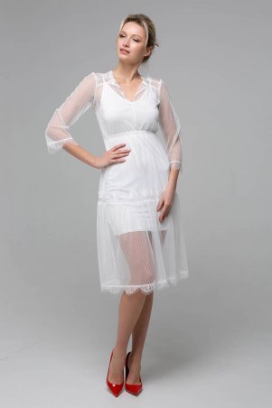 Zefir: Платье из сетки RONA белое - фото 4