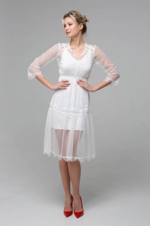 Zefir: Платье из сетки RONA белое - фото 5