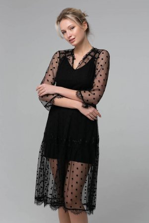 Zefir: Платье из сетки RONA черное - фото 3