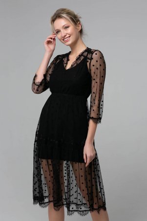Zefir: Платье из сетки RONA черное - фото 4