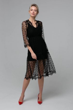 Zefir: Платье из сетки RONA черное - фото 9