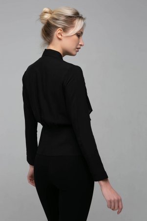 Zefir: Короткая блуза со вставками из кружева TERI черная - фото 5