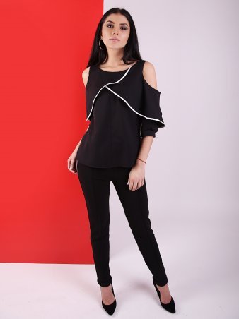 Eva Style: Блуза с оголенными плечами и воланами 1172 - фото 2