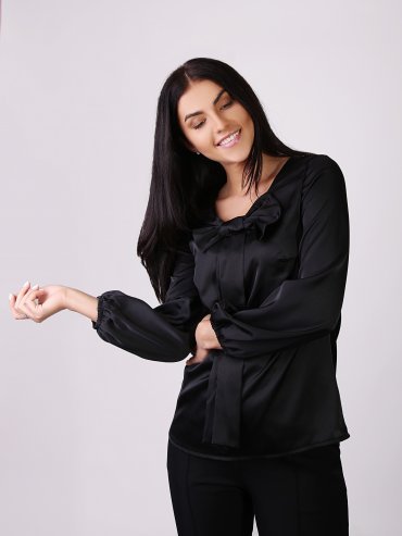 Eva Style: Модная блуза с бантом «Амели» 1259 - фото 5