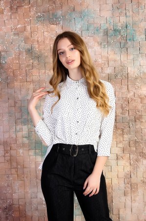 Eva Style: блуза с накладными карманами и припущенным рукавом 1309 - фото 1