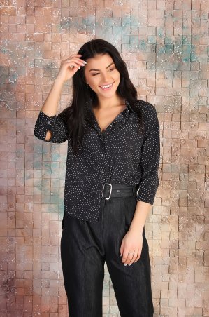Eva Style: блуза с накладными карманами и припущенным рукавом 1309 - фото 2