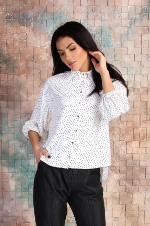 Eva Style: Свободная блуза с накладными карманами и припущенным рукавом 1310 - фото 1