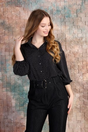 Eva Style: Свободная блуза с накладными карманами и припущенным рукавом 1310 - фото 2
