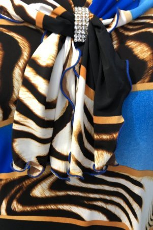 Tatiana: Туника с коротким рукавом принт зебра ЛЕЙЛА синяя - фото 1