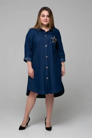 Tatiana: Джинсовое платье-рубашка ДАКОТА синяя - фото 1