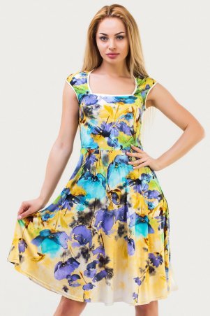 V&V: Платье 1329.33 желтое с голубым 1329.33 - фото 1