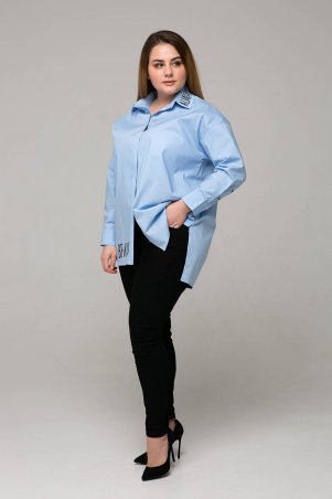 Tatiana: Рубашка с накаткой ЗАРА голубая - фото 7