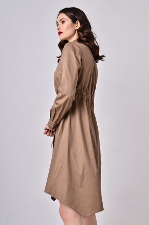 LiPar: Платье-халат с поясом-кулисой Бежевое 3353 бежевый - фото 2