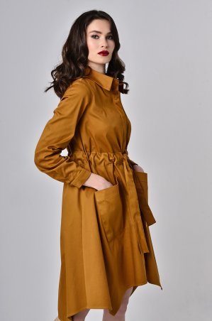 LiPar: Платье-халат с поясом-кулисой Горчица 3353 желтый - фото 1