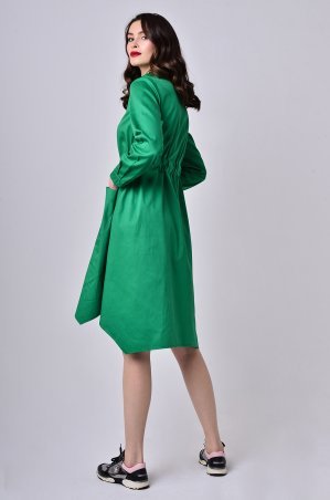 LiPar: Платье-халат с поясом-кулисой Зелёное 3353 зеленый - фото 2