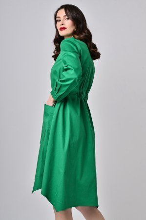 LiPar: Платье-халат с поясом-кулисой Зелёное 3353 зеленый - фото 3