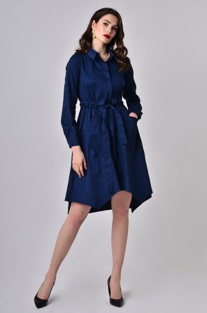 LiPar: Платье-халат с поясом-кулисой Синее 3353 синий - фото 3