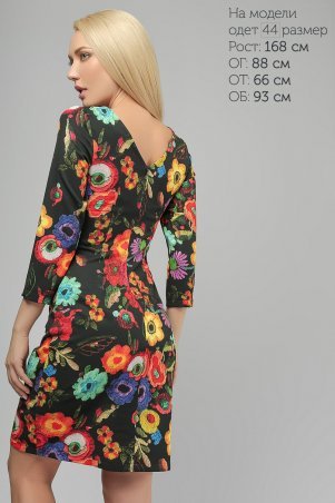 LiPar: Платье в цветочный принт Черное 3193 черный - фото 2