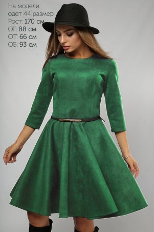 LiPar: Платье замша юбка-солнце Зеленое 3072 зеленый - фото 1